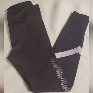 Under Armour Black With Pink Accents. Compression Leggings. Sz M
